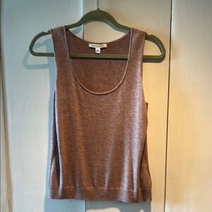 St. John Brown Ribbed Sleeveless Crop Top